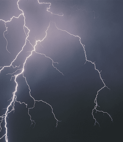 Lighning bolts in a dark sky