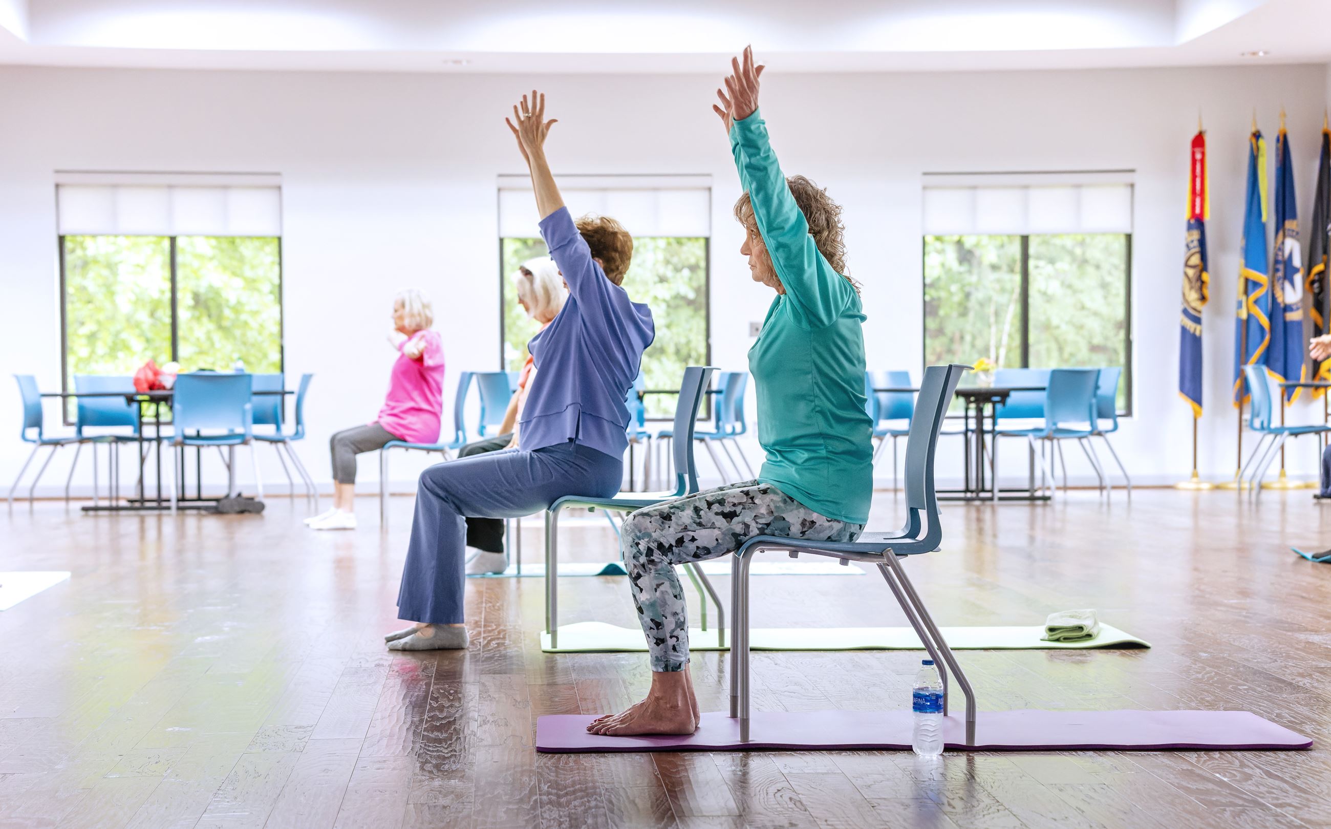 Active adults exercising